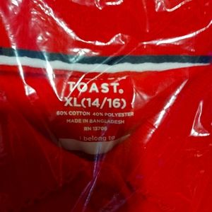 NWT Red Unisex long sleeve polo